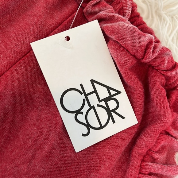 chaser, girls, cozy knit ruffle side jogger in “cardinal“ - Picture 4 of 7